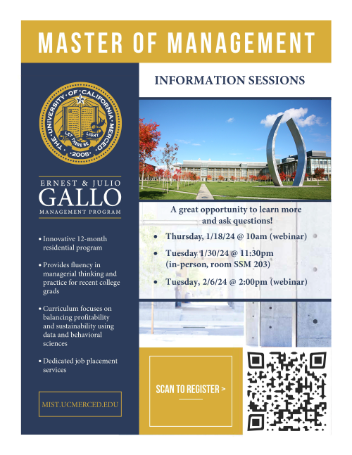 Master of Management Info Session Flyer